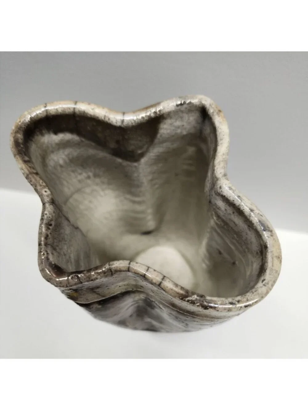 Raku Pottery Vase Earth Tones 7.75